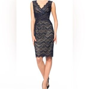 Tadashi Shoji Navy Lace Midi Dress